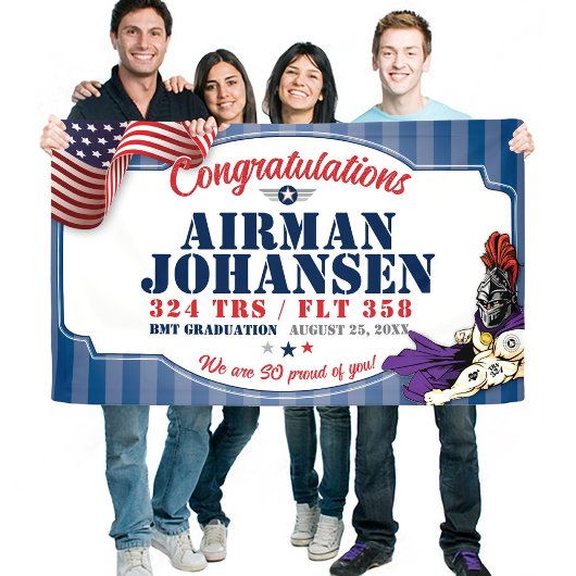 Luchtmacht Afstuderen 324 TRS Ridders Mascotte 3x5 Spandoek