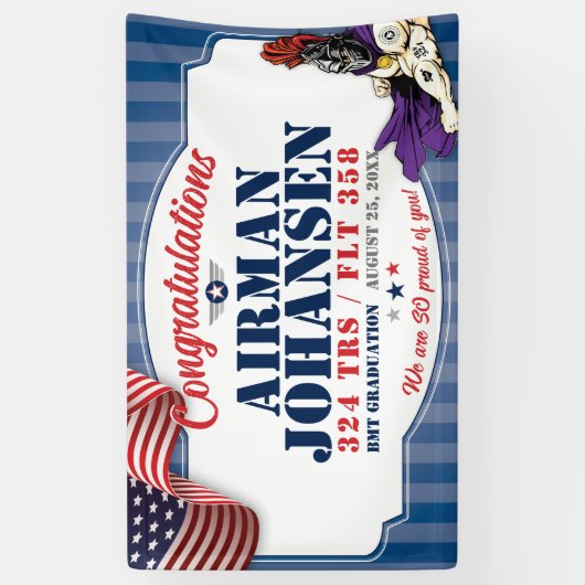 Luchtmacht Afstuderen 324 TRS Ridders Mascotte 3x5 Spandoek (Verticaal)