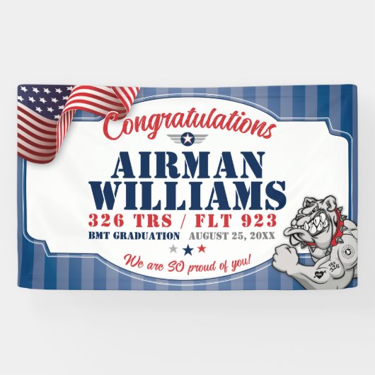 Luchtmacht Afstuderen 326 TRS Bulldogs Mascotte 3x Spandoek (Horizontaal)