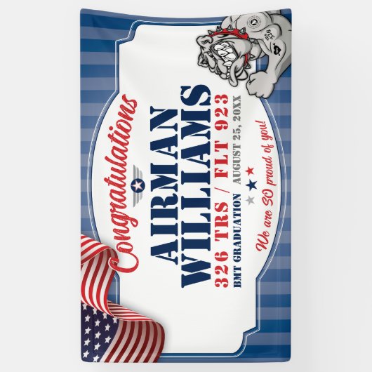 Luchtmacht Afstuderen 326 TRS Bulldogs Mascotte 3x Spandoek (Verticaal)