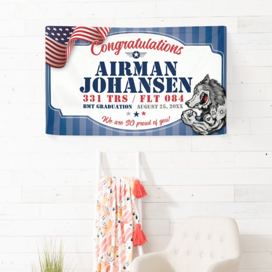 Luchtmacht Afstuderen 331 TRS Wolf Pack Mascotte 3 Spandoek (Insitu)