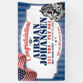 Luchtmacht Afstuderen 331 TRS Wolf Pack Mascotte 3 Spandoek (Verticaal)