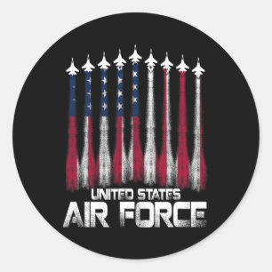 Luchtmacht Amerikaanse veteranen Amerikaanse vlag  Ronde Sticker