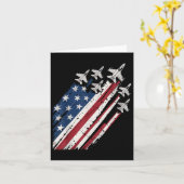 Luchtmacht Amerikaanse Vlag Patriottisch Rood Wit  Kaart (Gele Bloem)