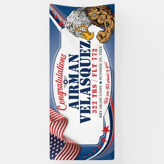 Luchtmacht BMT Afstuderen 320 TRS Eagles Military Spandoek (Verticaal)