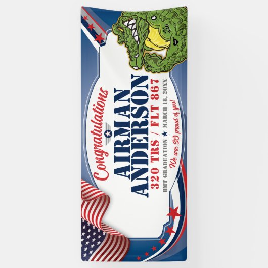 Luchtmacht BMT Afstuderen 320 TRS Gators Militair Spandoek (Verticaal)