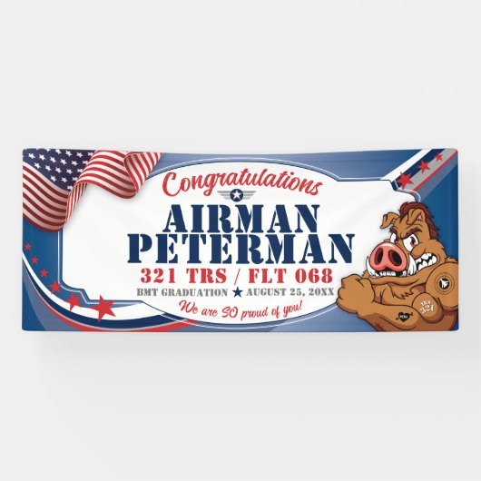 Luchtmacht BMT Afstuderen 321 TRS Warthogs Militar Spandoek (Horizontaal)