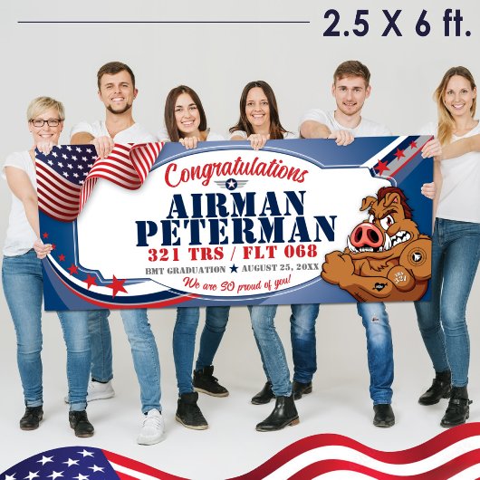 Luchtmacht BMT Afstuderen 321 TRS Warthogs Militar Spandoek