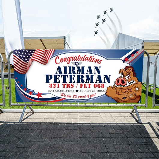 Luchtmacht BMT Afstuderen 321 TRS Warthogs Militar Spandoek