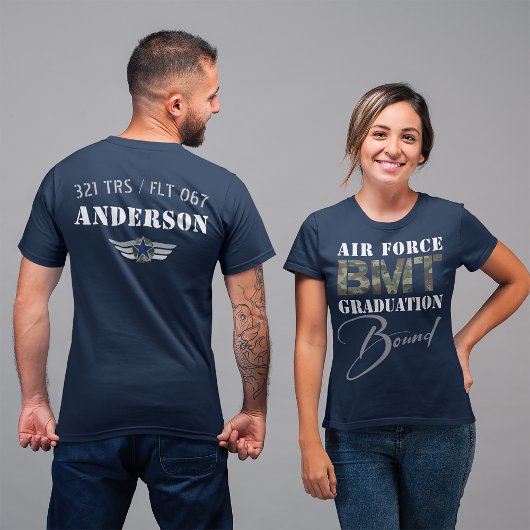 Luchtmacht BMT Afstuderen gebonden Militaire Front T-shirt