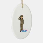 Luchtmacht Camo Black Hair Keramisch Ornament (Rechts)