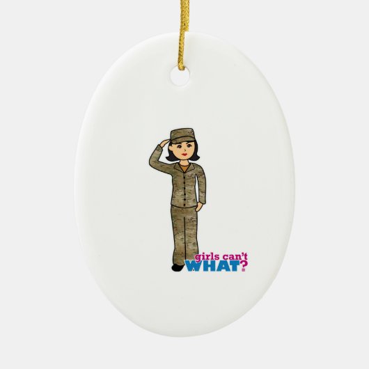 Luchtmacht Camo Black Hair Keramisch Ornament (Voorkant)