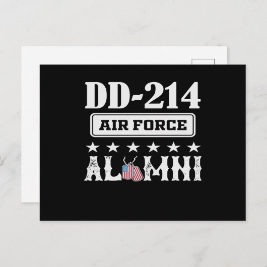 Luchtmacht DD-214 Alumni Uitnodiging Briefkaart (Voorkant / Achterkant)