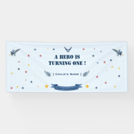 Luchtmacht Eerste Verjaardagsbanner Held Wordt Eén Spandoek