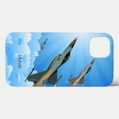 Luchtmacht F16 Vuurteam vliegt naar wolken Case-Mate iPhone Case (Achterkant (horizontaal))