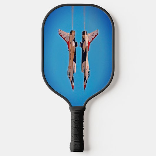 Luchtmacht Jet Airplanes Inverted Thunderbird F16 Pickleball Paddle (Achterkant)