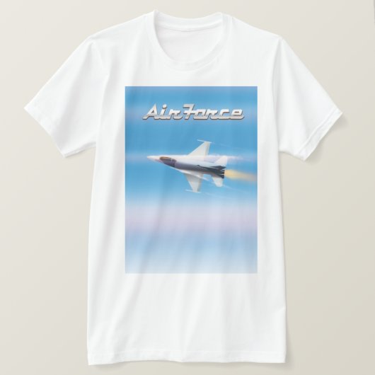 Luchtmacht Jet Poster T-shirt (Design voorkant)