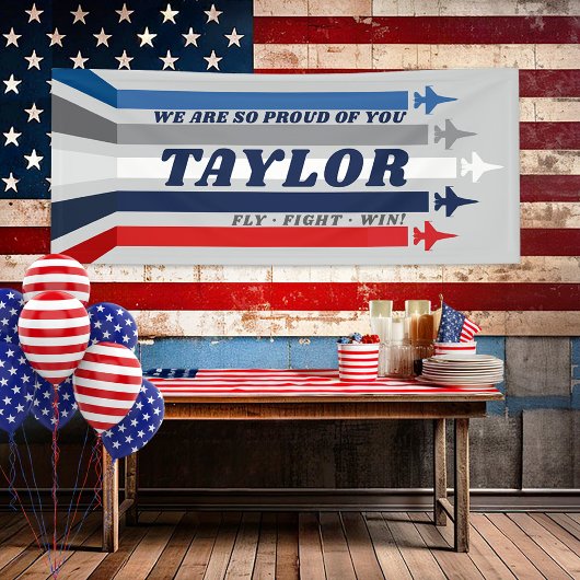 Luchtmacht Jets Militaire Afscheidsfeest Banner Si