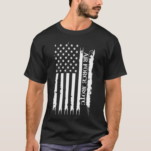 Luchtmacht JROTC Verenigde Staten verontrust Ameri T-shirt (Voorkant)