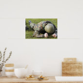 Luchtmacht kruipt door een nat veld poster (Keuken)