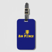 Luchtmacht Militaire Star Medal Vliegtuig Blue Gol Bagagelabel (Voorkant (verticaal))