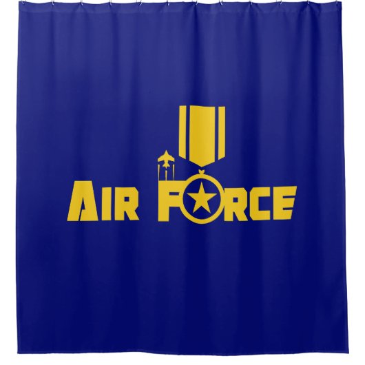 Luchtmacht Militaire Star Medal Vliegtuig Blue Gol Douchegordijn (Voorkant)