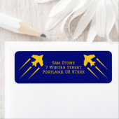 Luchtmacht Militaire Star Medal Vliegtuig Blue Gol Etiket (Insitu)