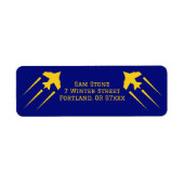 Luchtmacht Militaire Star Medal Vliegtuig Blue Gol Etiket (Voorkant)