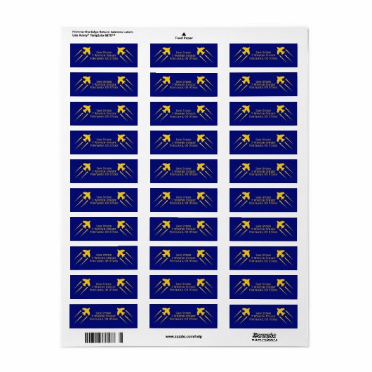 Luchtmacht Militaire Star Medal Vliegtuig Blue Gol Etiket (Full Sheet)