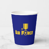 Luchtmacht Militaire Star Medal Vliegtuig Blue Gol Papieren Bekers (Voorkant)