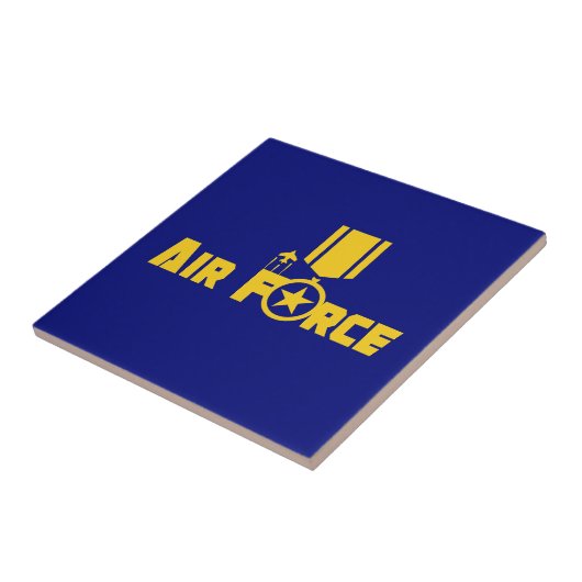 Luchtmacht Militaire Star Medal Vliegtuig Blue Gol Tegeltje (Zijkant)