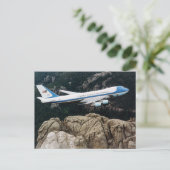 Luchtmacht One boven Mt. Rushmore Briefkaart (Staand voorkant)