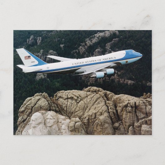 Luchtmacht One boven Mt. Rushmore Briefkaart (Voorkant)