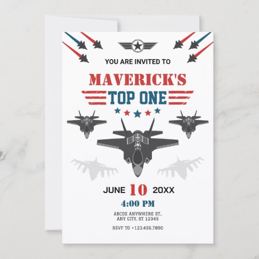 Luchtmacht straaljager piloot Top één Kaart (Voorkant)