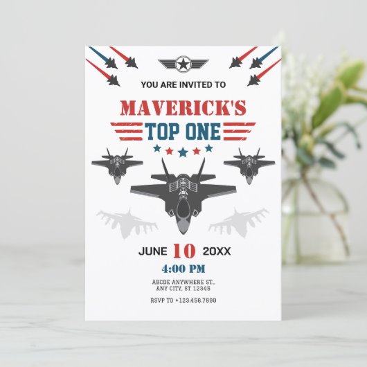 Luchtmacht straaljager piloot Top één Kaart (Staand voorkant)