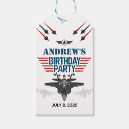 Luchtmacht straaljager piloot verjaardag cadeaulabel