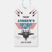 Luchtmacht straaljager piloot verjaardag cadeaulabel (Achterkant)