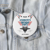 Luchtmacht straaljager piloot verjaardag ronde button 4,0 cm (In situ)