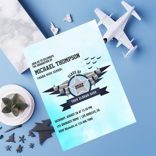 Luchtmacht thema Afstudeerfeest Kaart