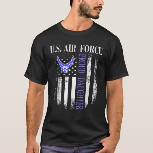 luchtmacht trots dochter met amerikaanse t-shirt (Voorkant)