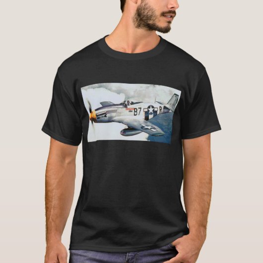 luchtmacht uit de Tweede Wereldoorlog P-51D Musta T-shirt (Voorkant)