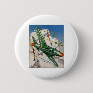 Luchtmacht US Jet Fighter US War Aviation Ronde Button 5,7 Cm