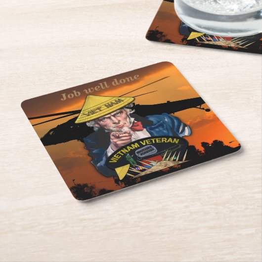 Luchtmacht van het leger Mariniers Vietnam Nam War Kartonnen Onderzetters (Schuin)