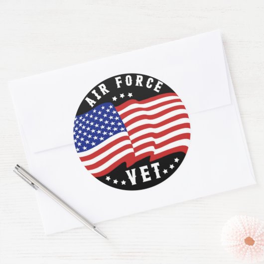 Luchtmacht veteraan ronde sticker (Envelop)