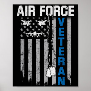 Luchtmacht veteraan vlag usa amerikaans usaf lucht poster