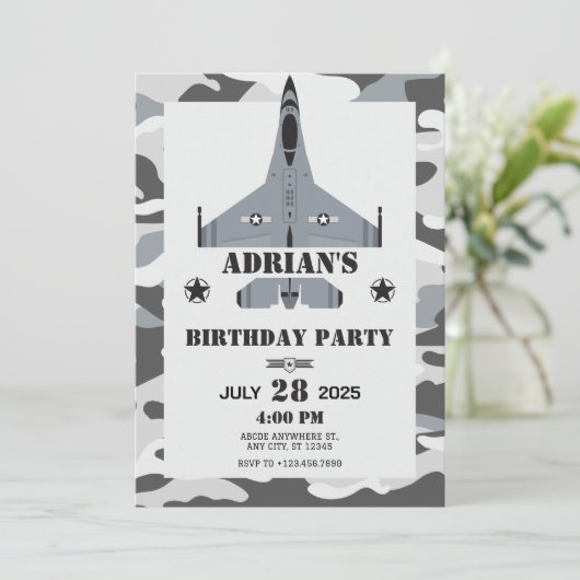 Luchtmacht vliegtuig PILOT verjaardag Kaart (Staand voorkant)