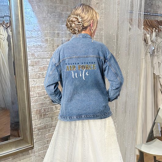 Luchtmacht Vrouw Bruiloft Gift In Militaire Camouf Denim Jacket