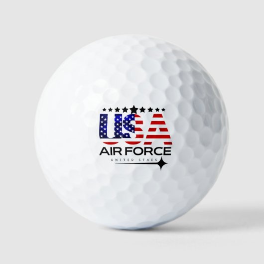 Luchtmacht VS veteranen Amerikaanse vlag 4 juli P Golfballen (Voorkant)