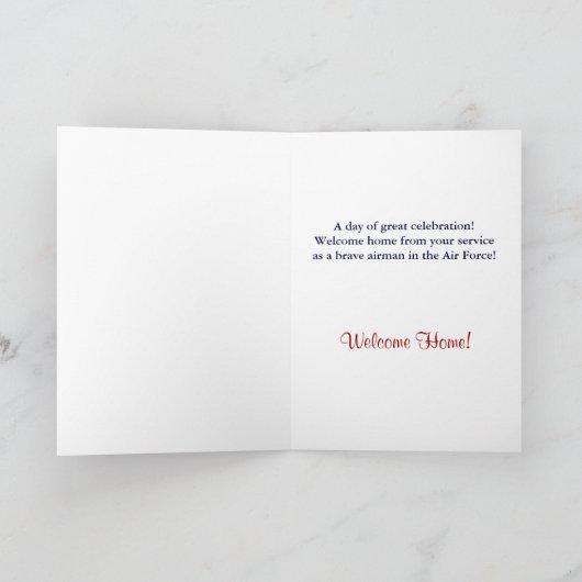 Luchtmacht - Welkom thuis Airman Wenskaart Kaart (Binnen)