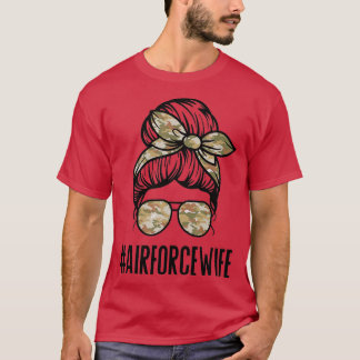 Luchtmacht Wife Messine Bun Zonnebril Militaire vr T-shirt